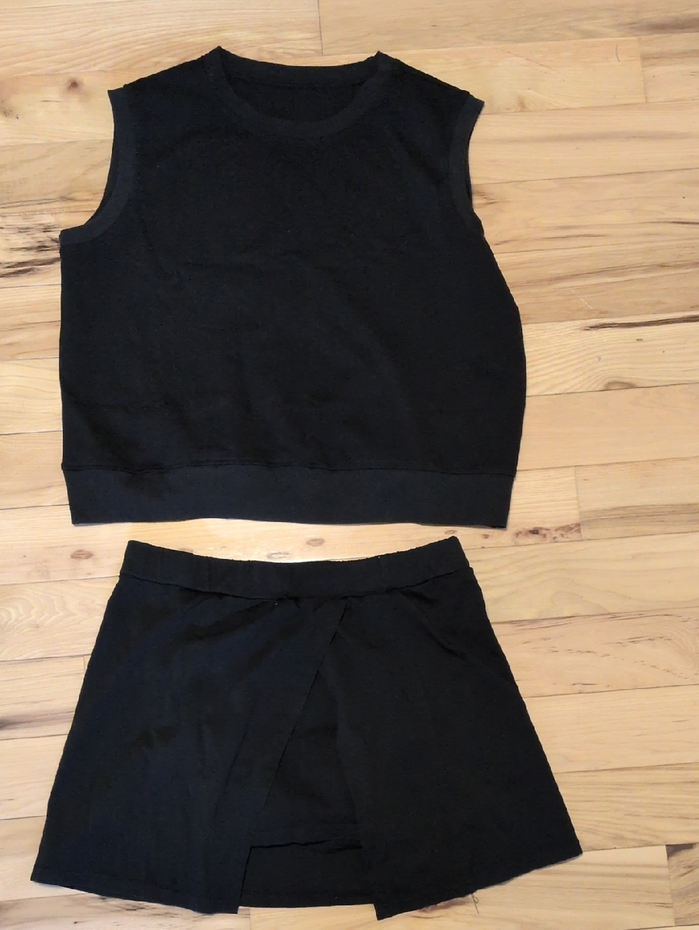 Black Women's Top And Skort Set